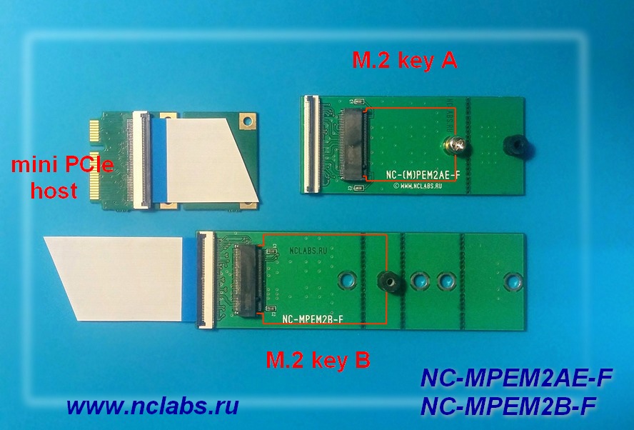 адаптер M2 key B в mini PCI E